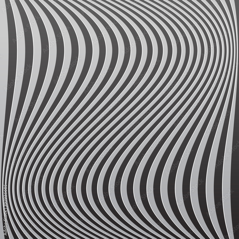Poster Wavy, waving lines pattern. Editable vector art.