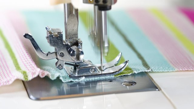 Sewing machine showing process