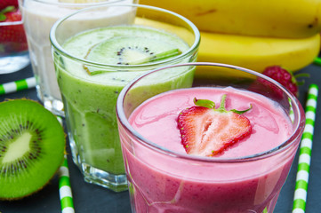 Colorful smoothies