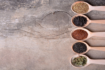 assortment of dry tea