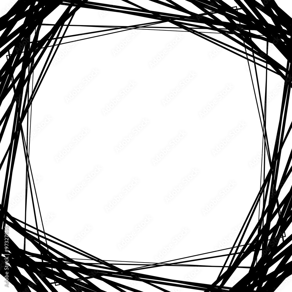 Poster Background frame, border with random squares, lines. Abstract mo