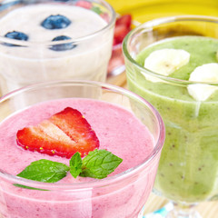 Colorful smoothies