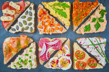 Mix of sandwiches