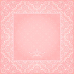 Filigree white frame on pink.
