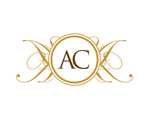 AC Luxury Ornament Initial Logo