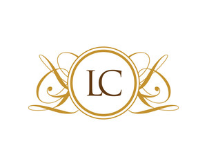 LC Luxury Ornament Initial Logo