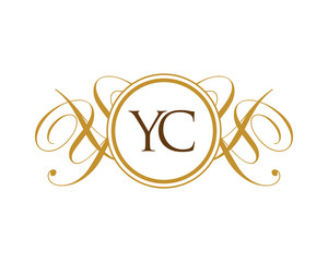 YC Luxury Ornament Initial Logo