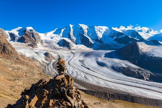Bernina massive and glacier