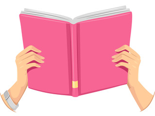 Cropped Hands Open Book Girl