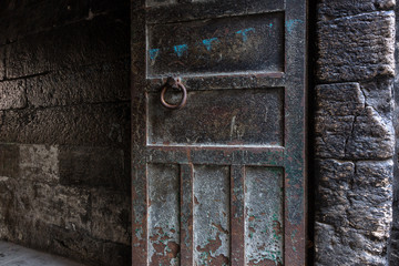 Rusty metal and stone wall backgrounds