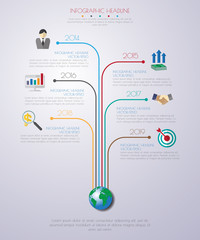 timeline infographics with icons set.