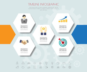 hexagon infographics with icons set.