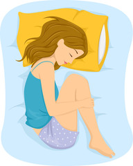 Girl Sleep Position Fetal