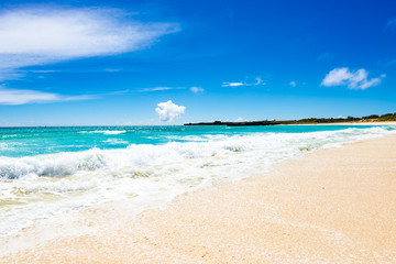 Sea, beach, seascape. Okinawa, Japan.