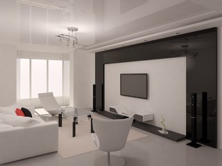 Modern living room in a minimalist style.