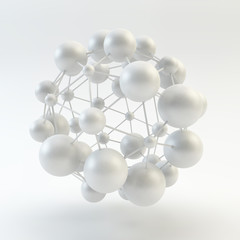 3D Molecule structure background. Graphic design. Vector Illustration.