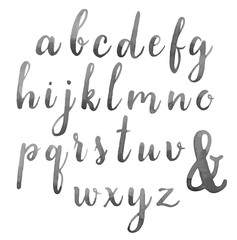 Hand drawn calligraphic watercolor script in vector.