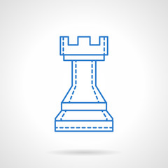 Chess blue flat line vector icon