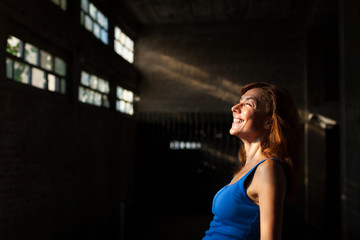 young woman enjoying sunlight