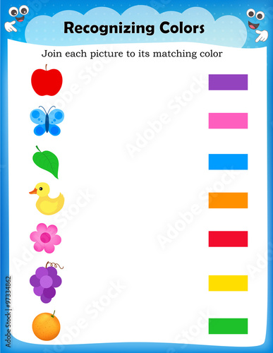 &ldquo;Worksheet recognizing colors&rdquo; Stock image and royalty-free vector