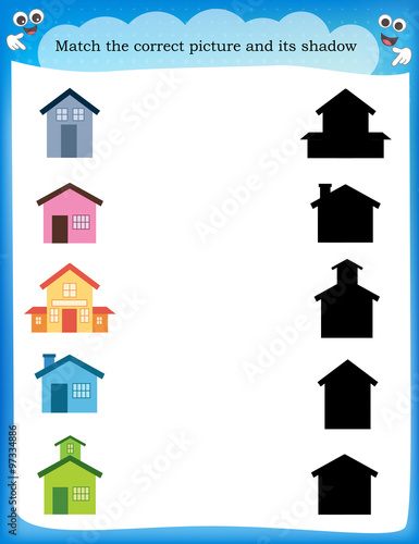 "Worksheet recognizing shapes" Stock image and royalty-free vector