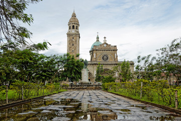 The Manila Metropolitan Cathedral-Basilica, located at Plaza de Roma in the Intramuros district of Manila