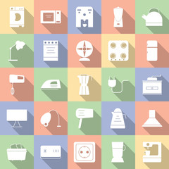 collection  household icon, flat desing