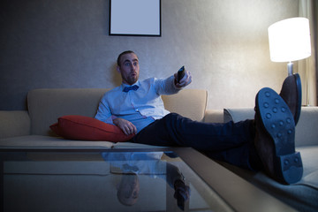 Man watching TV