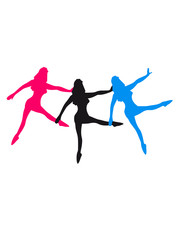 Obraz na płótnie Canvas 3 dancers ballet silhouette woman
