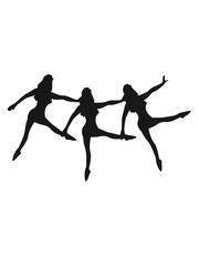 Fototapeta na wymiar 3 dancers ballet silhouette woman