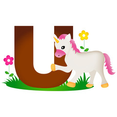 Animal alphabet letter U