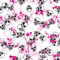 頭蓋骨とスプラッタ ペイント,