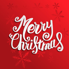 Naklejka na ściany i meble Vector Merry Christmas card with Christmas lettering, handmade calligraphy