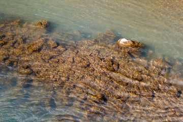 Full frame river bottom with stones