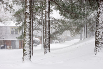 residential area after snow