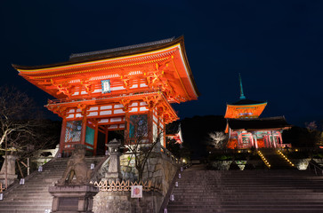 京都　清水寺　夜景