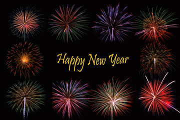 Happy new year fireworks