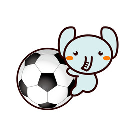 Obraz premium サッカーと動物シリーズ