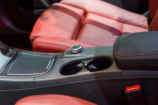 Car interior : Closeup of Cup Holder and car seat