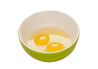 Egg in bowl isolated, Clipping path