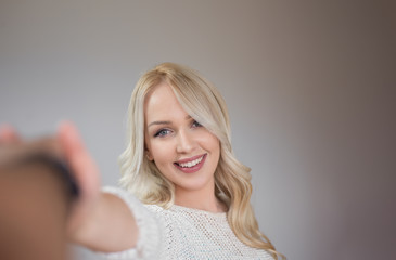 Fototapeta premium Beautiful model with wide smile.