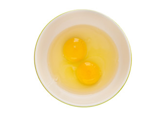 Egg in bowl isolated, Clipping path
