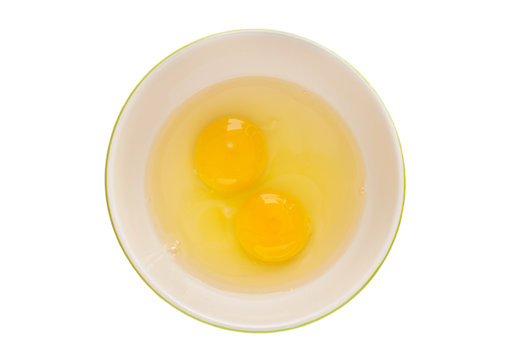 Egg in bowl isolated, Clipping path