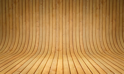 Curved wooden background