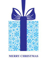 Box snowflakes tied with blue ribbon