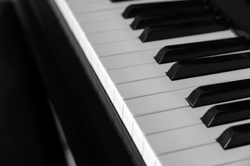 close-up piano keys. 
