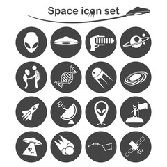 Space and UFO icons set