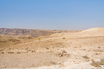 Fototapeta na wymiar Mountain landscape in Judean desert. Metzoke Dragot, Israel. 