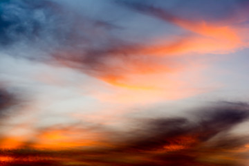 Dramatic twilight sunset sky.