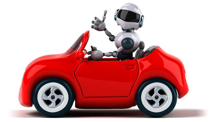 Fototapeta premium Robot and car